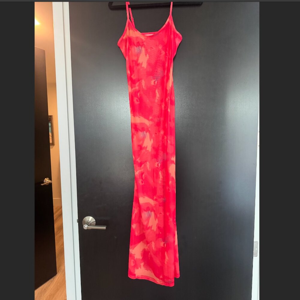 NWOT Women's Sexy Bodycon Long Dress Spaghetti Strap Floral Print Cocktail